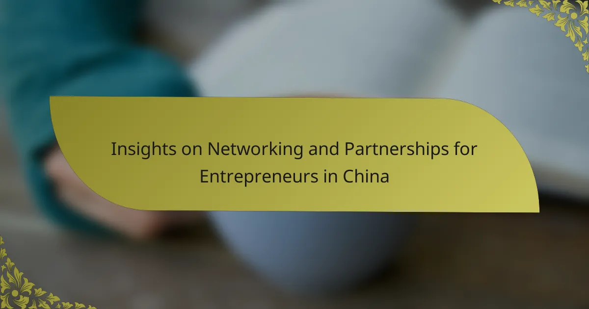 Insights on Networking and Partnerships for Entrepreneurs in China