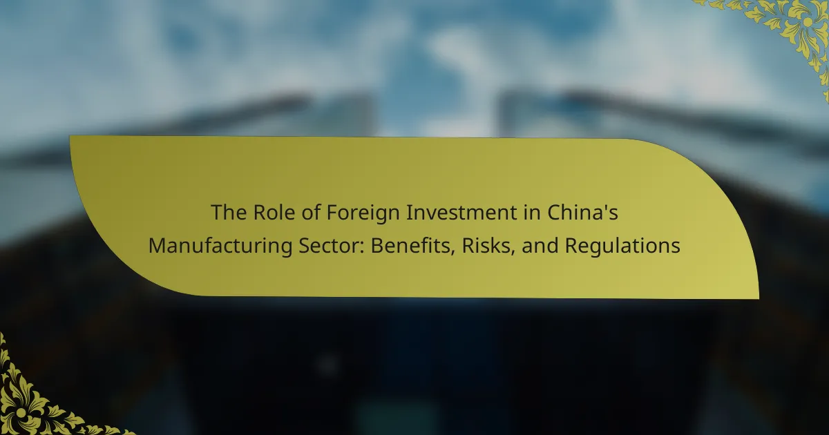 The Role of Foreign Investment in China’s Manufacturing Sector: Benefits, Risks, and Regulations