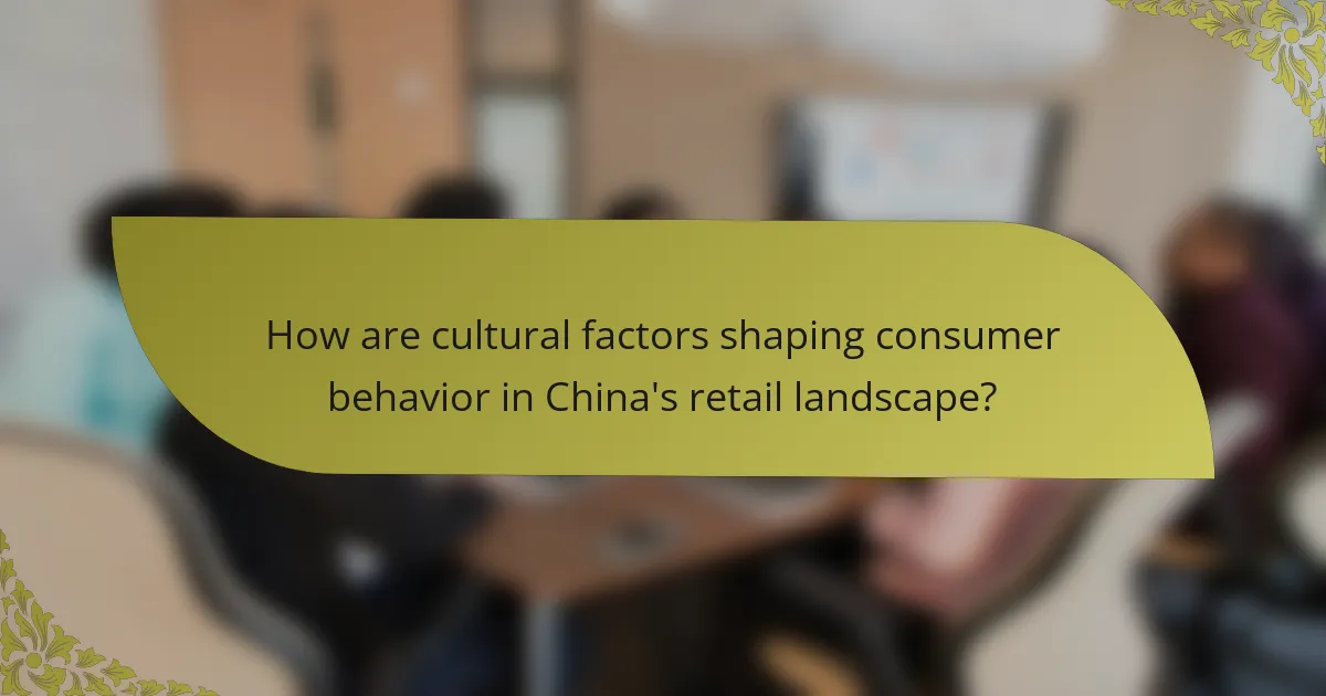 How are cultural factors shaping consumer behavior in China's retail landscape?
