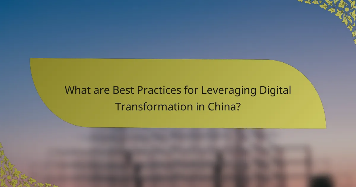 What are Best Practices for Leveraging Digital Transformation in China?