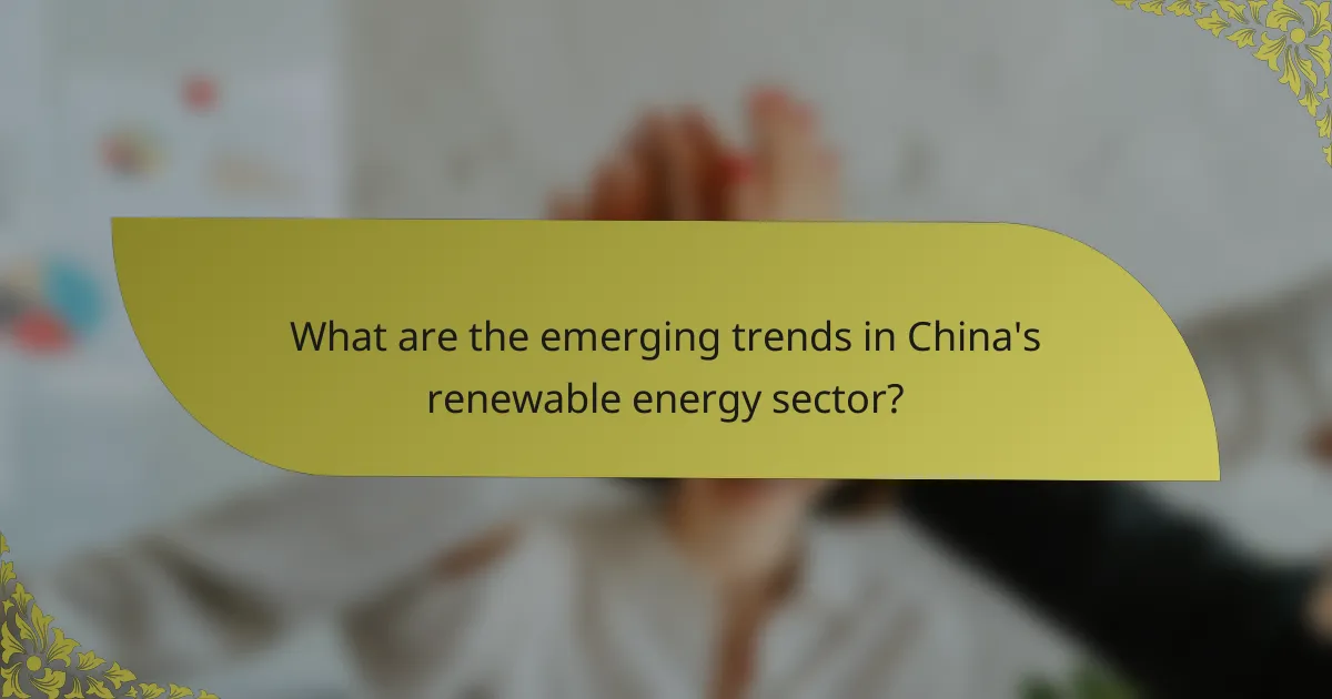 What are the emerging trends in China's renewable energy sector?