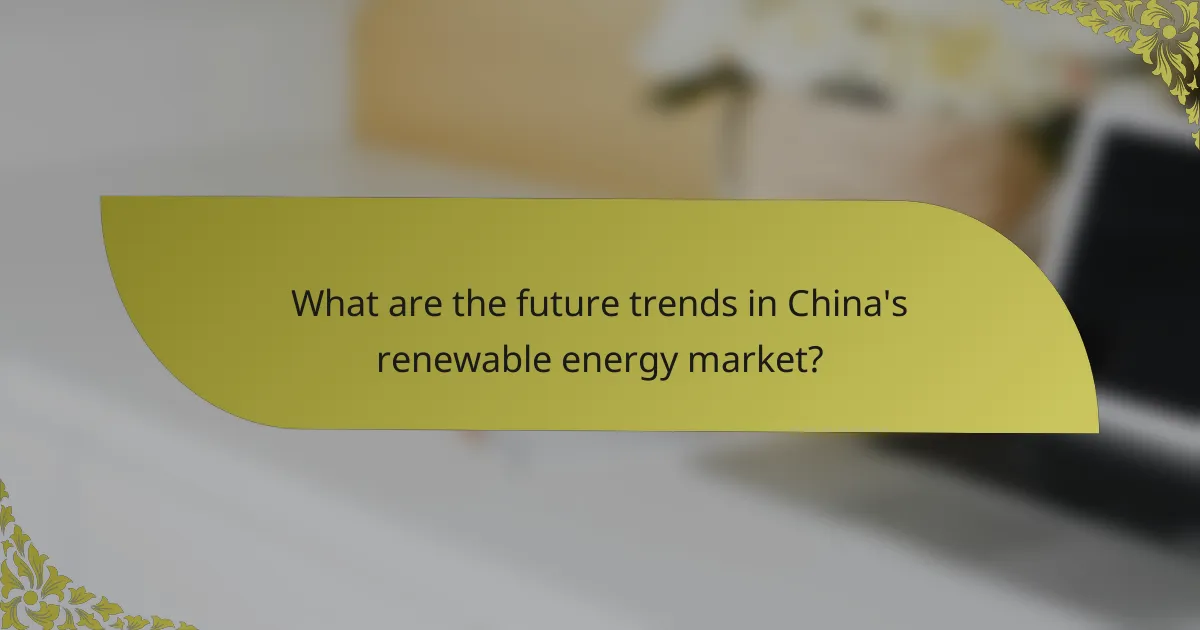 What are the future trends in China's renewable energy market?