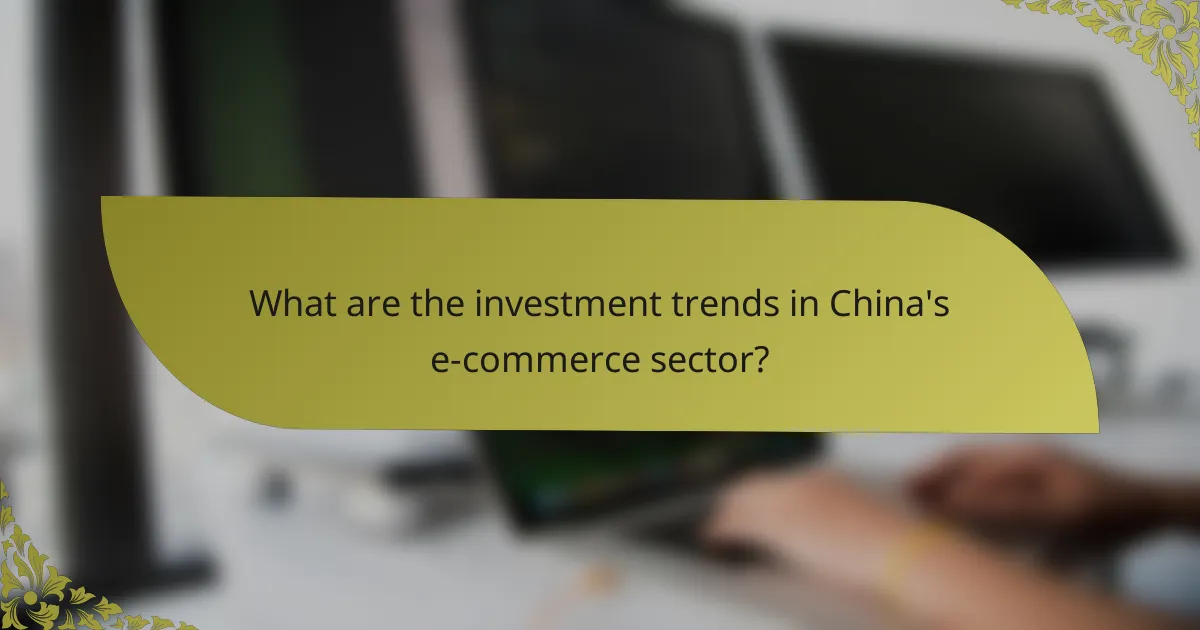 What are the investment trends in China's e-commerce sector?