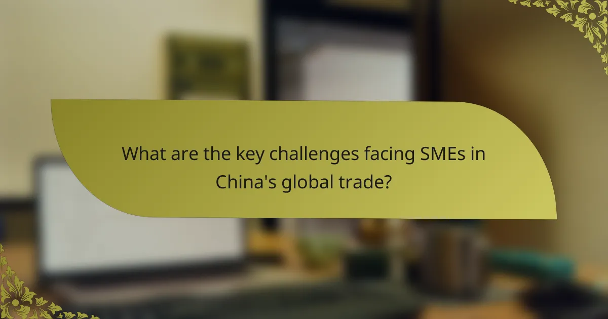 What are the key challenges facing SMEs in China's global trade?
