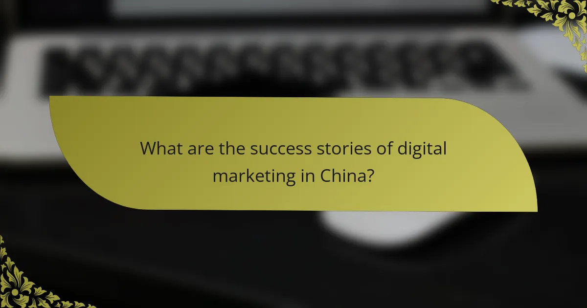 What are the success stories of digital marketing in China?