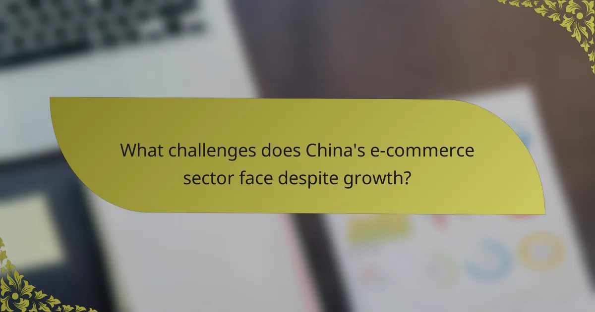 What challenges does China's e-commerce sector face despite growth?