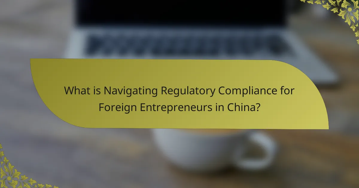What is Navigating Regulatory Compliance for Foreign Entrepreneurs in China?