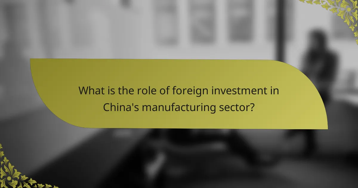 What is the role of foreign investment in China's manufacturing sector?