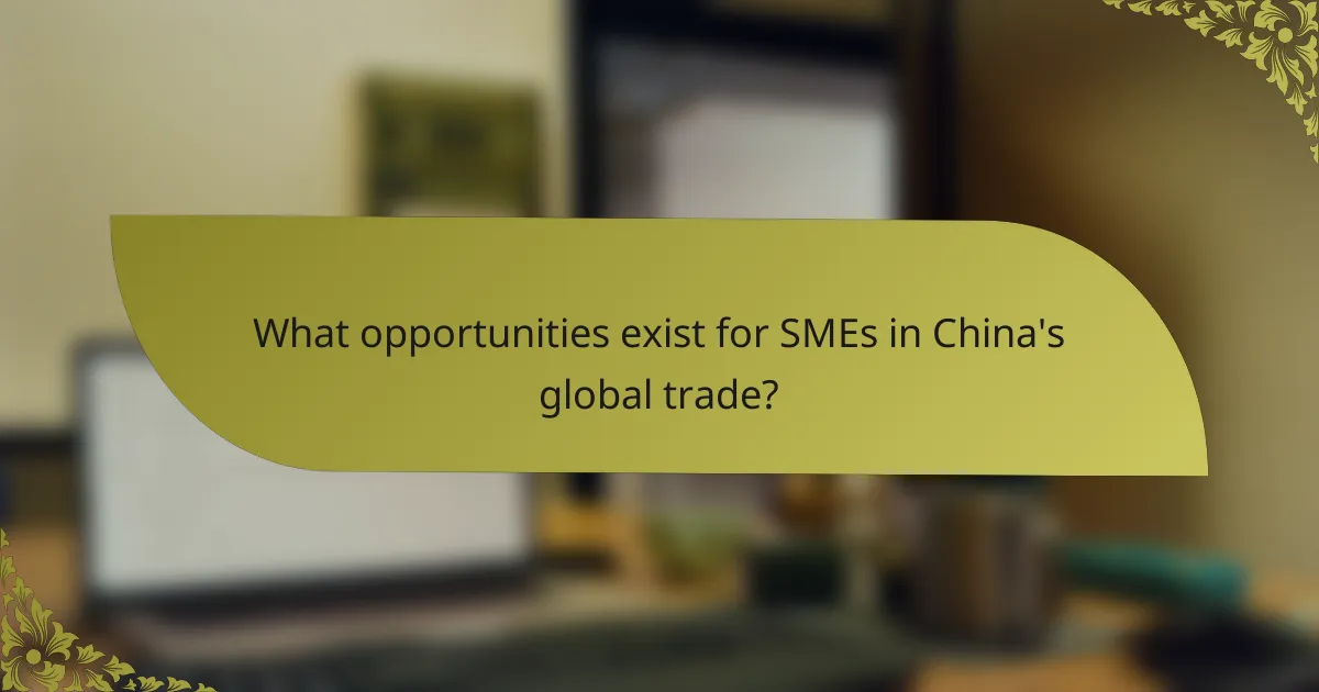 What opportunities exist for SMEs in China's global trade?