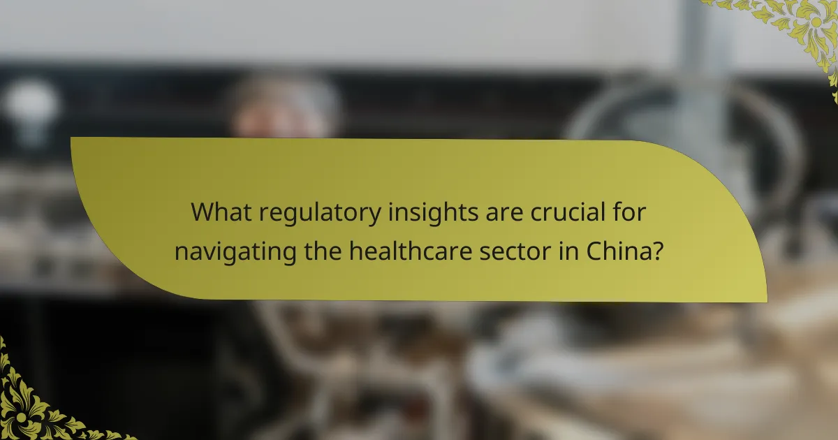 What regulatory insights are crucial for navigating the healthcare sector in China?